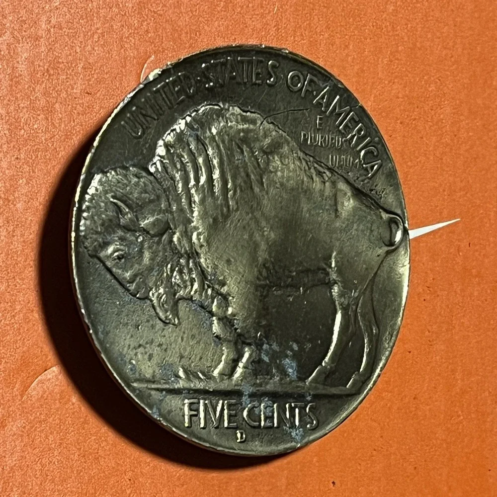 VTG 1979 Indiana Metal Craft Buffalo Nickel Belt Buckle 335 Limited Silver